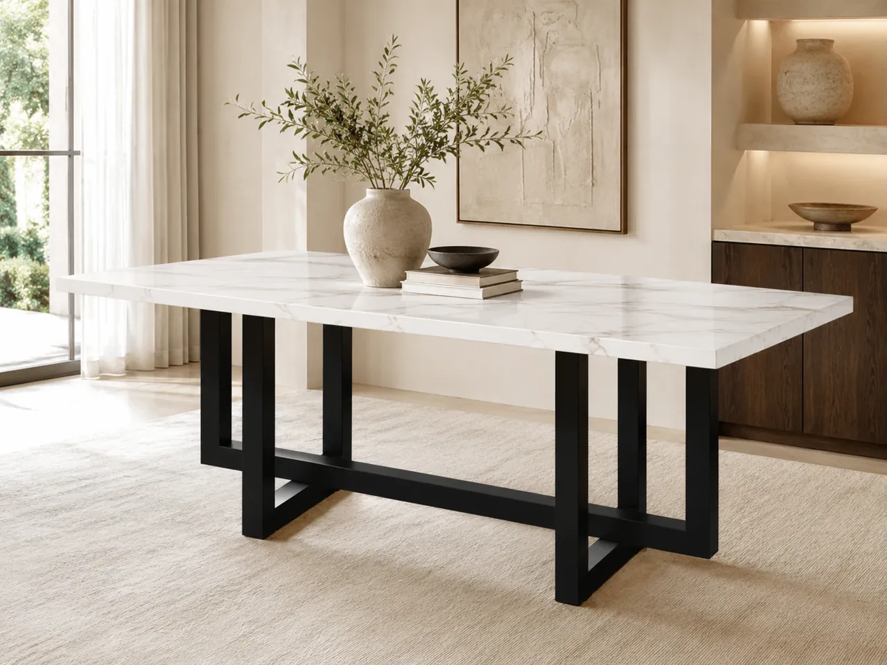 The Ascend Table in White granite finish — Novex Lifestyle furniture