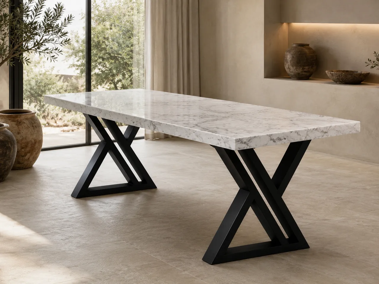 The Valen Table in White granite finish — Novex Lifestyle furniture